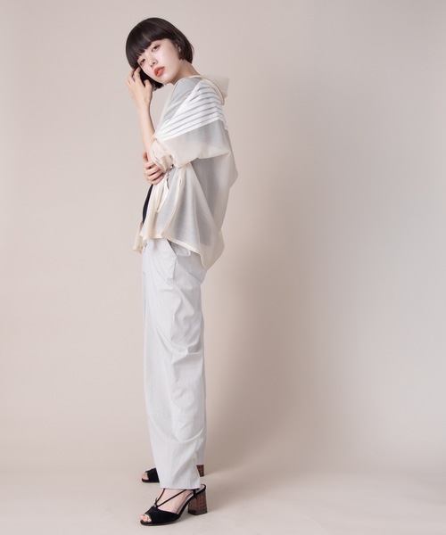 La SRIC(ラスリック)の「La SRIC / メッシュレースパーカ(シャツ/ブラウス・レディース・ベージュ/ブラック・38)」の12枚目の写真