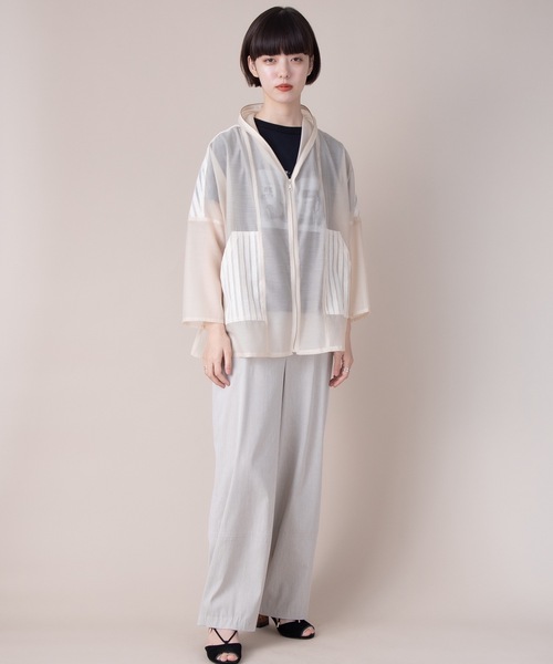 La SRIC(ラスリック)の「La SRIC / メッシュレースパーカ(シャツ/ブラウス・レディース・ベージュ/ブラック・38)」の9枚目の写真