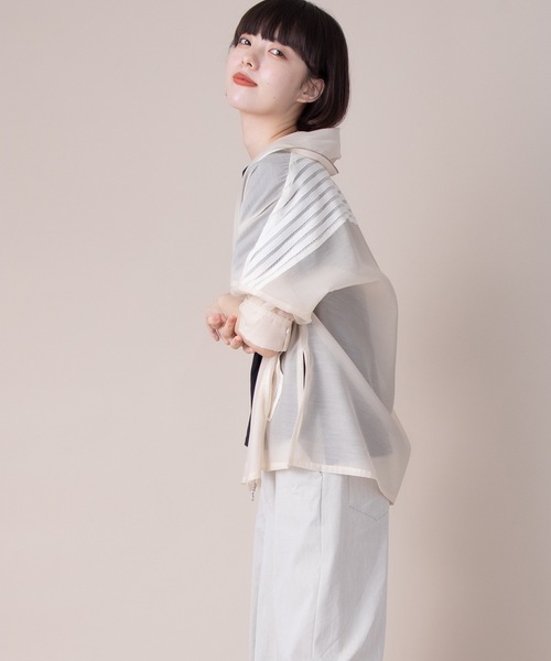 La SRIC(ラスリック)の「La SRIC / メッシュレースパーカ(シャツ/ブラウス・レディース・ベージュ/ブラック・38)」の18枚目の写真