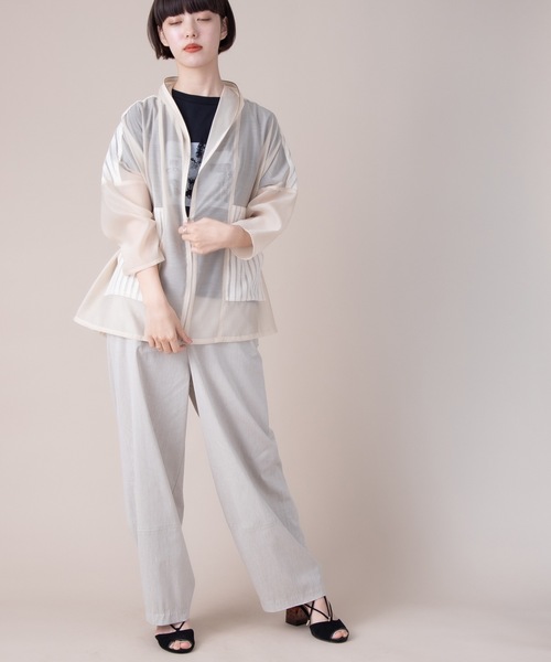 La SRIC(ラスリック)の「La SRIC / メッシュレースパーカ(シャツ/ブラウス・レディース・ベージュ/ブラック・38)」の21枚目の写真
