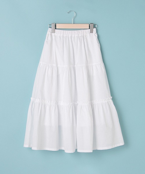 Lindsay(リンジィ)の「ティアードスカート(スカート・キッズ・ライトベージュ/オフホワイト/ライトカーキ・160cm/150cm/140cm)」の1枚目の写真