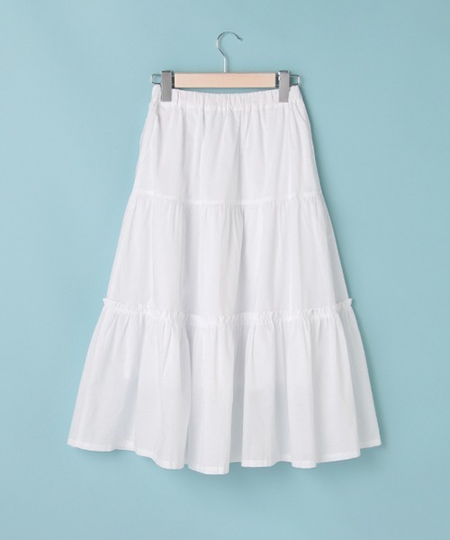 Lindsay(リンジィ)の「ティアードスカート(スカート・キッズ・ライトベージュ/オフホワイト/ライトカーキ・160cm/150cm/140cm)」の5枚目の写真