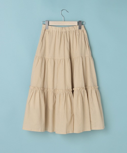 Lindsay(リンジィ)の「ティアードスカート(スカート・キッズ・ライトベージュ/オフホワイト/ライトカーキ・160cm/150cm/140cm)」の7枚目の写真
