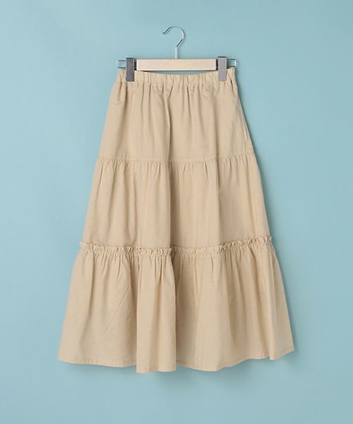 Lindsay(リンジィ)の「ティアードスカート(スカート・キッズ・ライトベージュ/オフホワイト/ライトカーキ・160cm/150cm/140cm)」の15枚目の写真