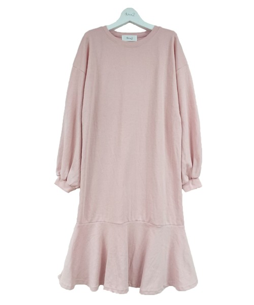 nina mew（ニーナミュウ）の「パフスリーブフレアスウェットワンピース（ワンピース・レディース・ピンク/ブラック・FREE）」の13枚目の写真