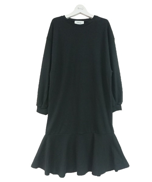 nina mew（ニーナミュウ）の「パフスリーブフレアスウェットワンピース（ワンピース・レディース・ピンク/ブラック・FREE）」の14枚目の写真