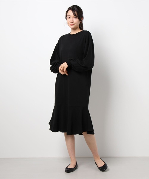 nina mew（ニーナミュウ）の「パフスリーブフレアスウェットワンピース（ワンピース・レディース・ピンク/ブラック・FREE）」の17枚目の写真