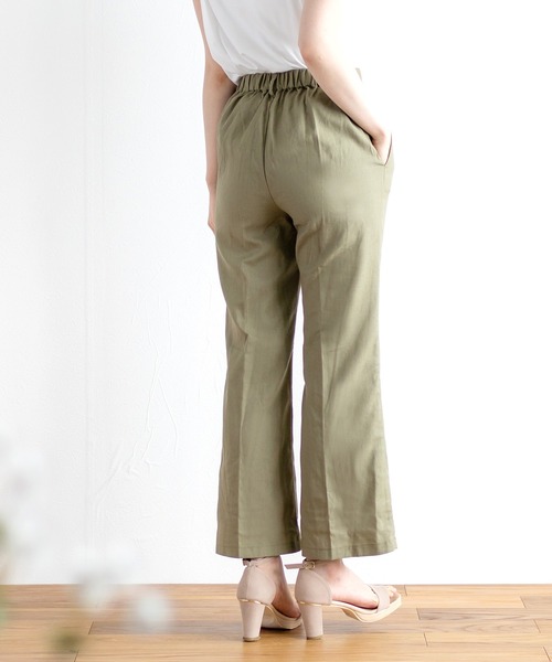 White Collection（ホワイトコレクション）の「リネンフレアーパンツ（その他パンツ・レディース・アイボリー/カーキ・FREE）」の11枚目の写真