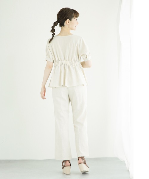 White Collection（ホワイトコレクション）の「リネンフレアーパンツ（その他パンツ・レディース・アイボリー/カーキ・FREE）」の19枚目の写真