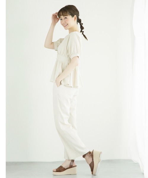 White Collection（ホワイトコレクション）の「リネンフレアーパンツ（その他パンツ・レディース・アイボリー/カーキ・FREE）」の17枚目の写真