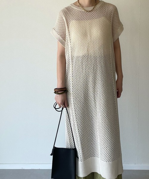 y/m by misato（イムバイミサト）の「メッシュニットロングトップス（その他トップス・レディース・ブラウン/オフホワイト・FREE）」の17枚目の写真