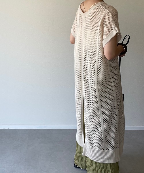 y/m by misato（イムバイミサト）の「メッシュニットロングトップス（その他トップス・レディース・ブラウン/オフホワイト・FREE）」の19枚目の写真