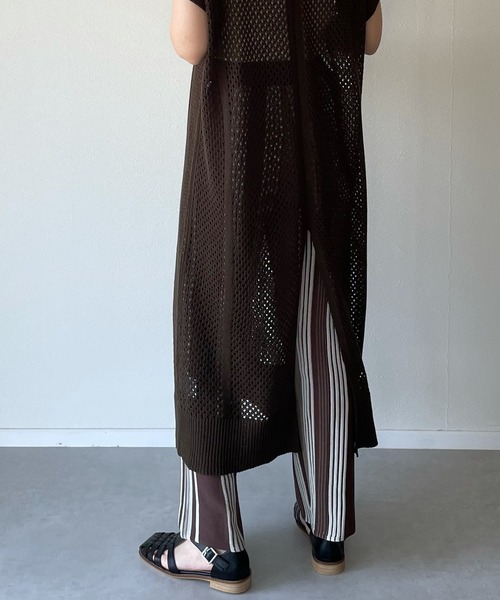 y/m by misato（イムバイミサト）の「メッシュニットロングトップス（その他トップス・レディース・ブラウン/オフホワイト・FREE）」の13枚目の写真