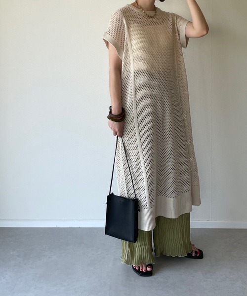 y/m by misato（イムバイミサト）の「メッシュニットロングトップス（その他トップス・レディース・ブラウン/オフホワイト・FREE）」の14枚目の写真