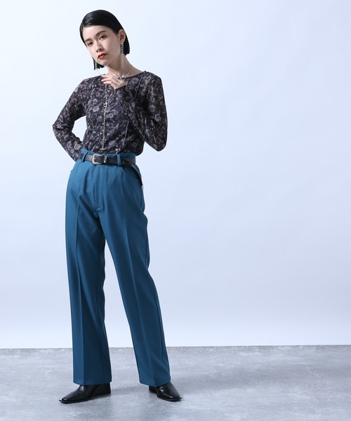 HARE（ハレ）の「FLOWERキリカエカットソー(HARE)（Tシャツ/カットソー・レディース・ブラック/ベージュ/ネイビー・FREE）」の10枚目の写真