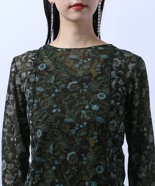 HARE（ハレ）の「FLOWERキリカエカットソー(HARE)（Tシャツ/カットソー・レディース・ブラック/ベージュ/ネイビー・FREE）」の17枚目の写真