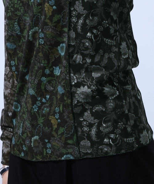 HARE（ハレ）の「FLOWERキリカエカットソー(HARE)（Tシャツ/カットソー・レディース・ブラック/ベージュ/ネイビー・FREE）」の9枚目の写真