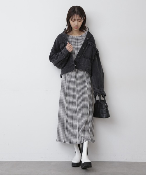 FREE'S MART（フリーズマート）の「【Sシリーズ対応】◆配色メローフィットワンピース（ワンピース・レディース・ブラック/ブラウン/ブラック系その他・SMALL/MEDIUM）」の8枚目の写真