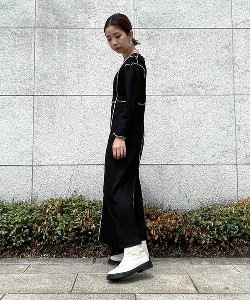 FREE'S MART（フリーズマート）の「【Sシリーズ対応】◆配色メローフィットワンピース（ワンピース・レディース・ブラック/ブラウン/ブラック系その他・SMALL/MEDIUM）」の11枚目の写真