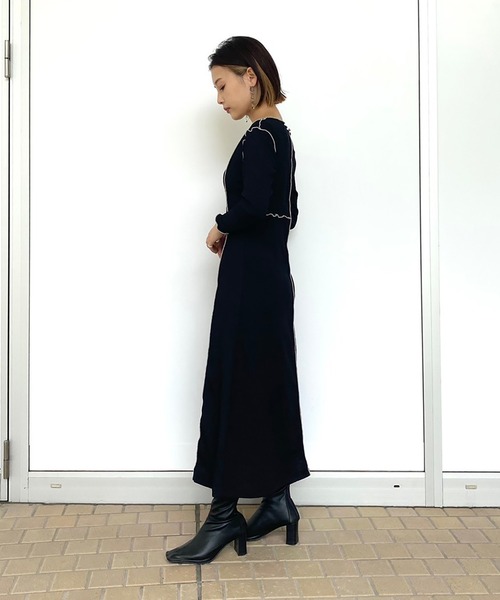 FREE'S MART（フリーズマート）の「【Sシリーズ対応】◆配色メローフィットワンピース（ワンピース・レディース・ブラック/ブラウン/ブラック系その他・SMALL/MEDIUM）」の16枚目の写真