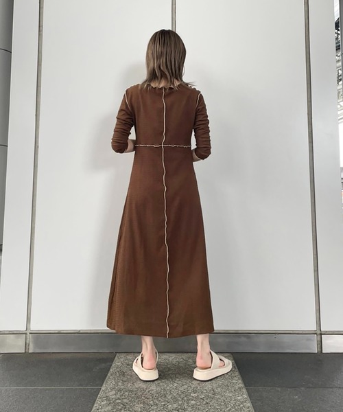 FREE'S MART（フリーズマート）の「【Sシリーズ対応】◆配色メローフィットワンピース（ワンピース・レディース・ブラック/ブラウン/ブラック系その他・SMALL/MEDIUM）」の19枚目の写真