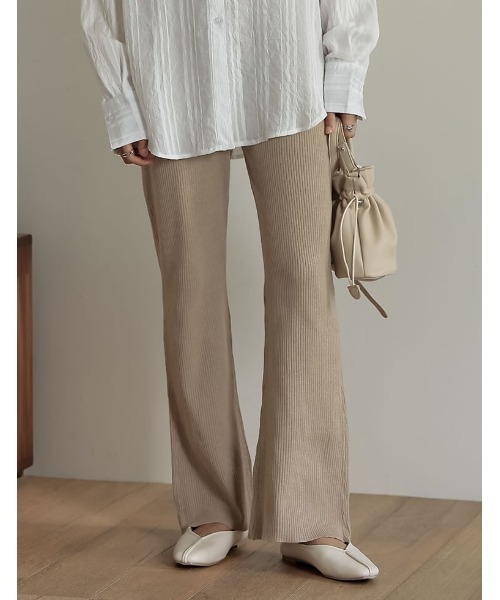 Re:EDIT（リエディ）の「リブニットレギンスパンツ（レギンス/スパッツ・レディース・グリーン/モカ/グレー/ベージュ/ブラック・MEDIUM/LARGE/SHORT）」の4枚目の写真