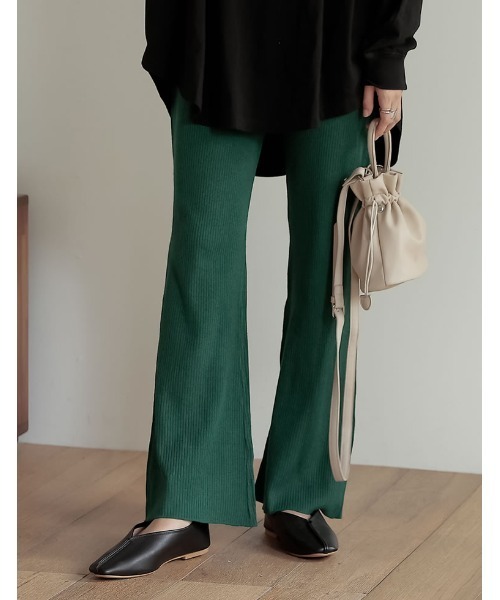 Re:EDIT（リエディ）の「リブニットレギンスパンツ（レギンス/スパッツ・レディース・グリーン/モカ/グレー/ベージュ/ブラック・MEDIUM/LARGE/SHORT）」の5枚目の写真