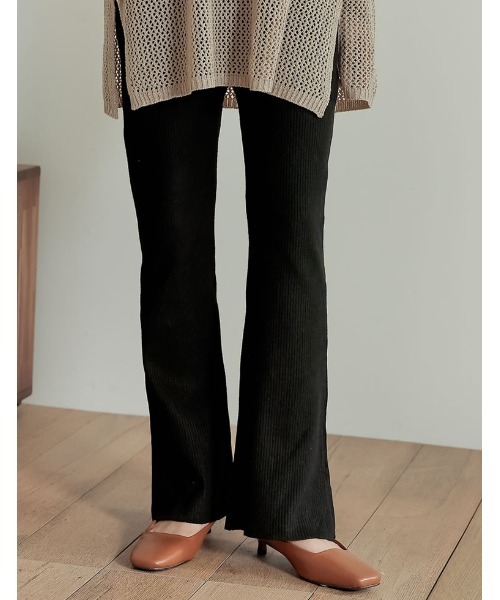 Re:EDIT（リエディ）の「リブニットレギンスパンツ（レギンス/スパッツ・レディース・グリーン/モカ/グレー/ベージュ/ブラック・MEDIUM/LARGE/SHORT）」の6枚目の写真