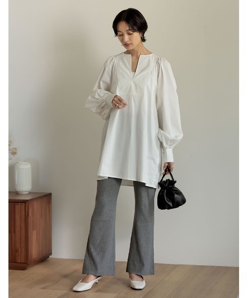 Re:EDIT（リエディ）の「リブニットレギンスパンツ（レギンス/スパッツ・レディース・グリーン/モカ/グレー/ベージュ/ブラック・MEDIUM/LARGE/SHORT）」の21枚目の写真