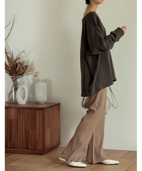 Re:EDIT（リエディ）の「リブニットレギンスパンツ（レギンス/スパッツ・レディース・グリーン/モカ/グレー/ベージュ/ブラック・MEDIUM/LARGE/SHORT）」の7枚目の写真