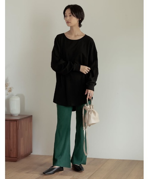 Re:EDIT（リエディ）の「リブニットレギンスパンツ（レギンス/スパッツ・レディース・グリーン/モカ/グレー/ベージュ/ブラック・MEDIUM/LARGE/SHORT）」の8枚目の写真