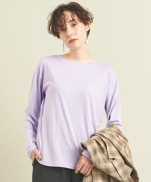 BEAUTY&YOUTH UNITED ARROWS（ビューティーアンドユースユナイテッドアローズ）の「【WEB限定】by ※ドロップショルダーロングスリーブカットソー ∴（Tシャツ/カットソー・レディース・オフホワイト/ブラック/ライム/ライラック/その他2・FREE）」の5枚目の写真