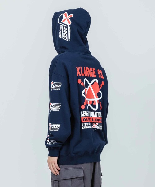 XLARGE（エクストララージ）の「RAVE PULLOVER HOODED SWEAT（パーカー・メンズ・ネイビー/ホワイト/ブラック・XL/M/S/L）」の6枚目の写真
