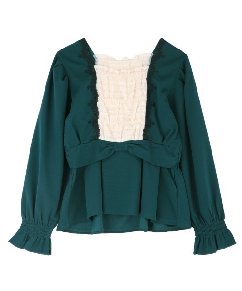 axes femme(アクシーズファム)の「ウエストリボンカットソーPO(Tシャツ/カットソー・レディース・ブルーグリーン/ワイン/ブラック・MEDIUM)」の1枚目の写真