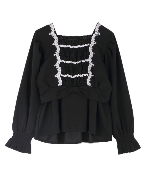 axes femme(アクシーズファム)の「ウエストリボンカットソーPO(Tシャツ/カットソー・レディース・ブルーグリーン/ワイン/ブラック・MEDIUM)」の2枚目の写真