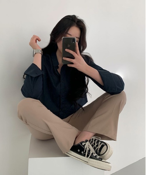 BEIDELLI（ベイデリー）の「[BELLIDE MADE] ブーツカットストレッチスラックス（スラックス・レディース・ブラック/ベージュ・SMALL/MEDIUM）」の8枚目の写真