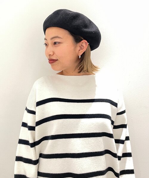 OPAQUE.CLIP（オペークドットクリップ）の「◆バスクベレー（ハンチング/ベレー帽・レディース・ブラック/カーキ/ベージュ/ライトブルー・00）」の5枚目の写真