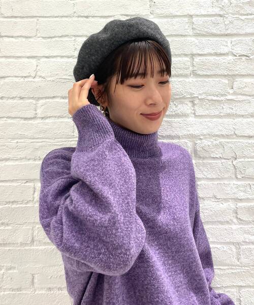 OPAQUE.CLIP（オペークドットクリップ）の「◆バスクベレー（ハンチング/ベレー帽・レディース・ブラック/カーキ/ベージュ/ライトブルー・00）」の7枚目の写真