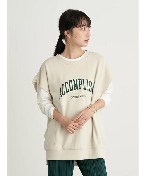 earth music&ecology（アースミュージックアンドエコロジー）の「ミニウラケカレッジベスト ＊（ベスト・レディース・チャコールグレー/グリーン/ライトベージュ・FREE）」の5枚目の写真