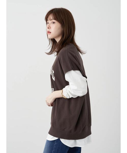 earth music&ecology（アースミュージックアンドエコロジー）の「ミニウラケカレッジベスト ＊（ベスト・レディース・チャコールグレー/グリーン/ライトベージュ・FREE）」の13枚目の写真