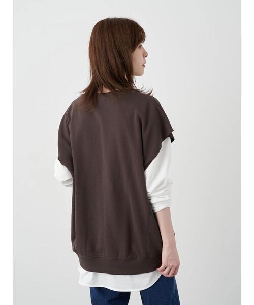 earth music&ecology（アースミュージックアンドエコロジー）の「ミニウラケカレッジベスト ＊（ベスト・レディース・チャコールグレー/グリーン/ライトベージュ・FREE）」の14枚目の写真