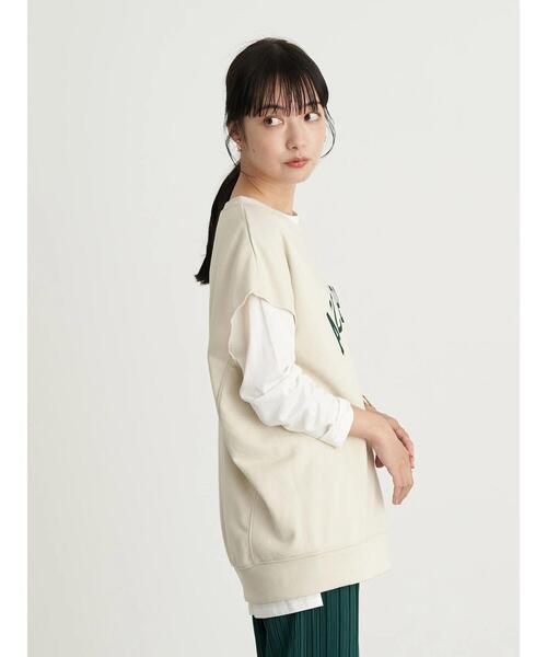 earth music&ecology（アースミュージックアンドエコロジー）の「ミニウラケカレッジベスト ＊（ベスト・レディース・チャコールグレー/グリーン/ライトベージュ・FREE）」の17枚目の写真