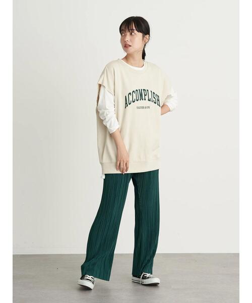 earth music&ecology（アースミュージックアンドエコロジー）の「ミニウラケカレッジベスト ＊（ベスト・レディース・チャコールグレー/グリーン/ライトベージュ・FREE）」の20枚目の写真