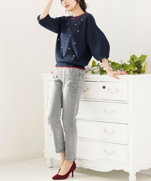 Rose Tiara(ローズティアラ)の「スターモチーフデニム(デニムパンツ・レディース・グレー/ネイビー・42/46/38/40)」の18枚目の写真