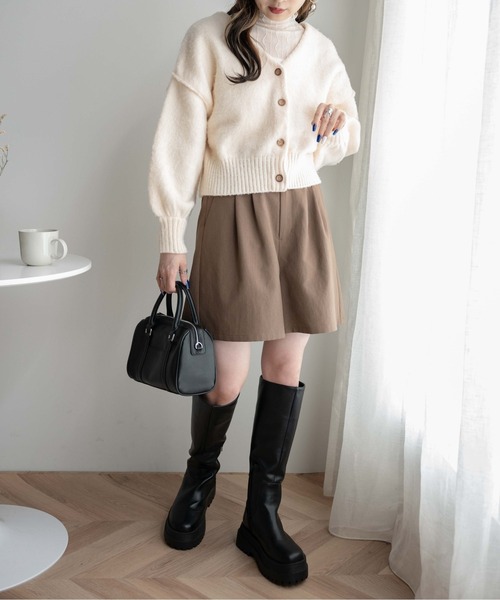 WEGO（ウィゴー）の「WEGO/2WAYモヘアライクショートカーディガン（カーディガン/ボレロ・レディース・ブルー/イエロー/オレンジ/ブラック/オフホワイト/グリーン/ピンク・FREE）」の8枚目の写真