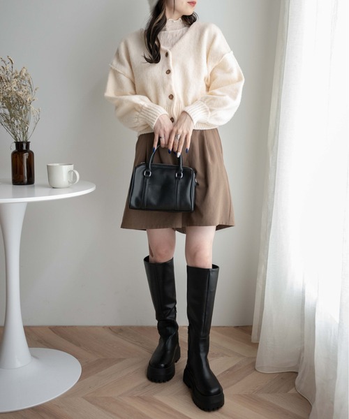 WEGO（ウィゴー）の「WEGO/2WAYモヘアライクショートカーディガン（カーディガン/ボレロ・レディース・ブルー/イエロー/オレンジ/ブラック/オフホワイト/グリーン/ピンク・FREE）」の9枚目の写真