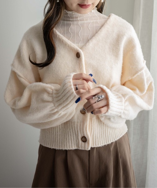 WEGO（ウィゴー）の「WEGO/2WAYモヘアライクショートカーディガン（カーディガン/ボレロ・レディース・ブルー/イエロー/オレンジ/ブラック/オフホワイト/グリーン/ピンク・FREE）」の11枚目の写真