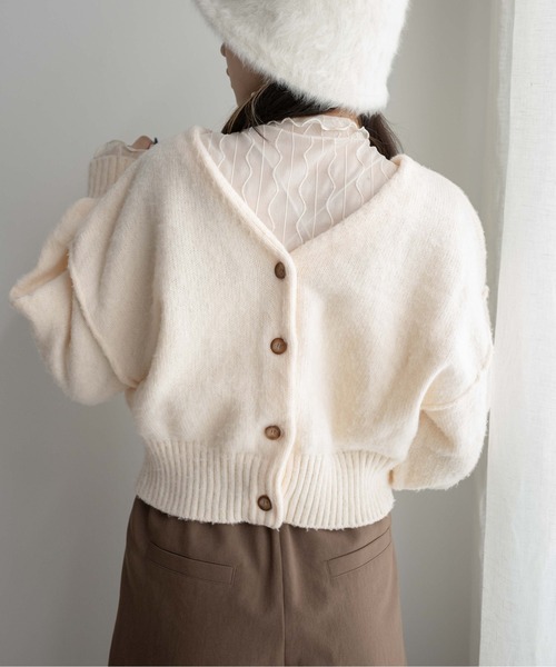 WEGO（ウィゴー）の「WEGO/2WAYモヘアライクショートカーディガン（カーディガン/ボレロ・レディース・ブルー/イエロー/オレンジ/ブラック/オフホワイト/グリーン/ピンク・FREE）」の12枚目の写真