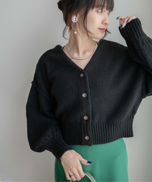 WEGO（ウィゴー）の「WEGO/2WAYモヘアライクショートカーディガン（カーディガン/ボレロ・レディース・ブルー/イエロー/オレンジ/ブラック/オフホワイト/グリーン/ピンク・FREE）」の16枚目の写真