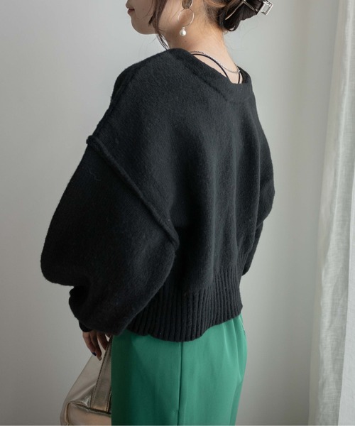 WEGO（ウィゴー）の「WEGO/2WAYモヘアライクショートカーディガン（カーディガン/ボレロ・レディース・ブルー/イエロー/オレンジ/ブラック/オフホワイト/グリーン/ピンク・FREE）」の17枚目の写真